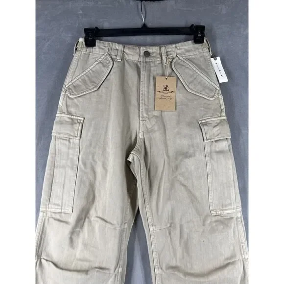 Denimist Wide Leg Cargo Pants Size 24 Tan - Picture 4 of 9